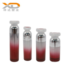 Wholesale double wall  gradual change color round acrylic for body lotion airless bottle with airless pump customized